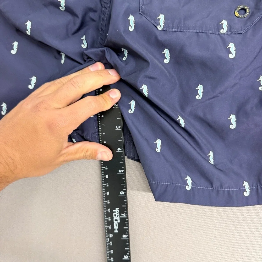 Scotch & Soda Mens Navy Seahorse Print Swim Trunks Shorts Size M Medium
